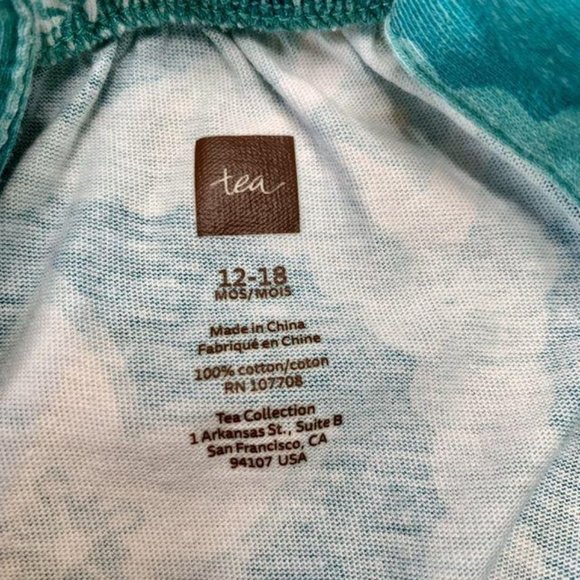 TEA COLLECTION Girls Romper 12-18 Toddler Girl Cross Back Bubble Playsuit Green - Picture 6 of 6